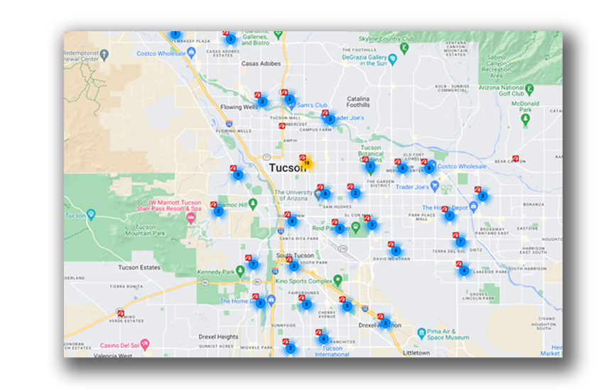 Tucson Theft Map  June 2023
